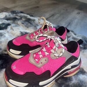 Balenciaga Pink and Black Chunky Sneakers
